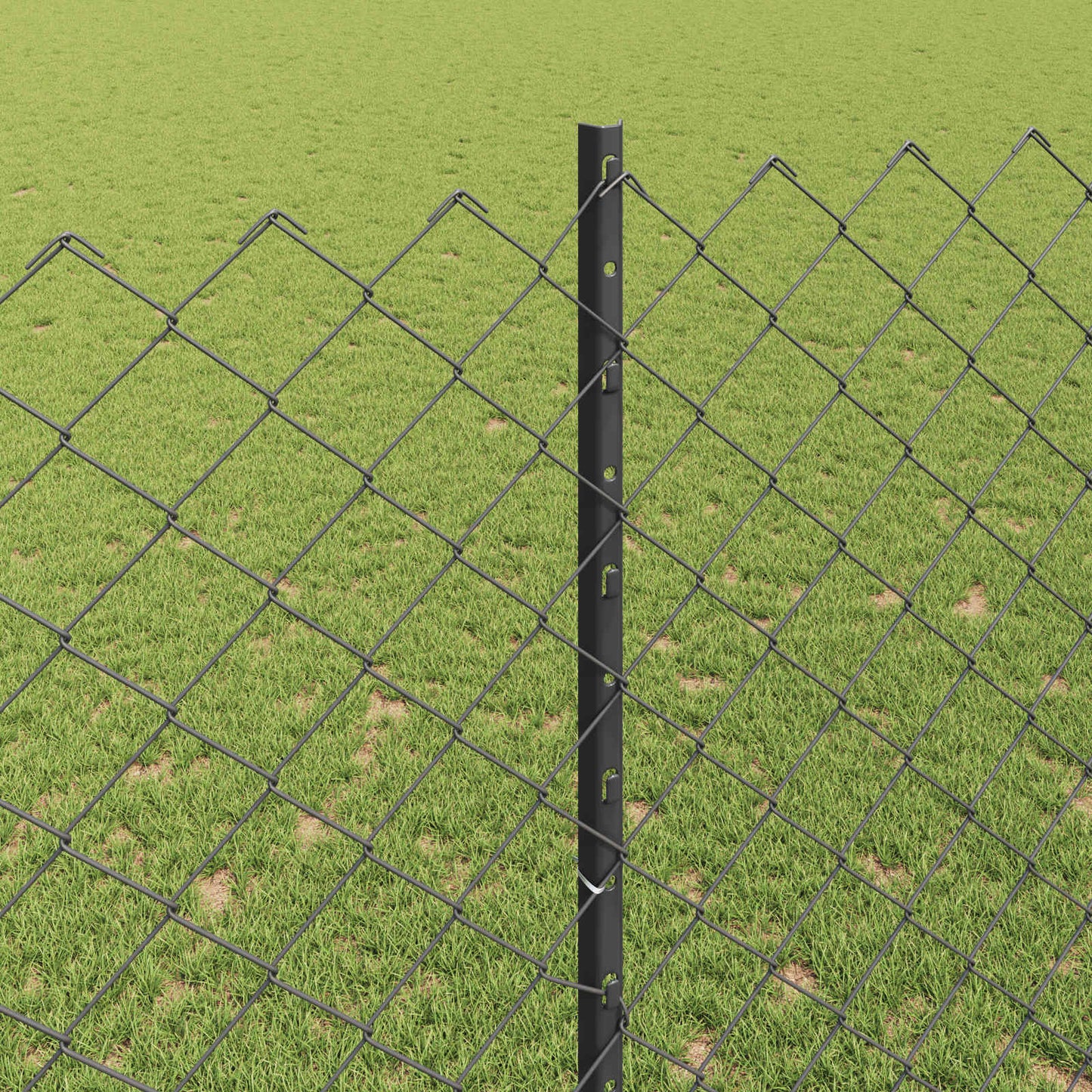 Maschendrahtzaun mit Pfosten 10 x 1,6 m PVC-beschichteter Stahl
