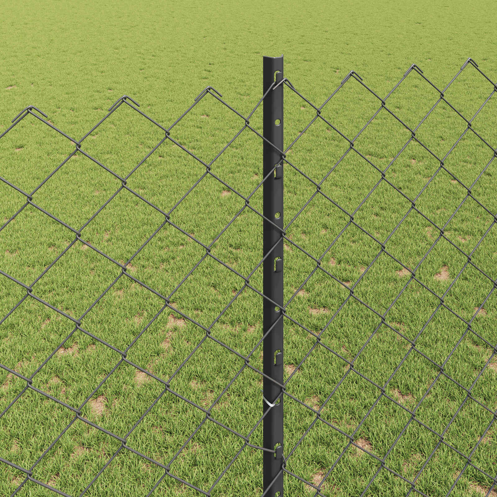 Maschendrahtzaun mit Pfosten 10 x 1,6 m PVC-beschichteter Stahl