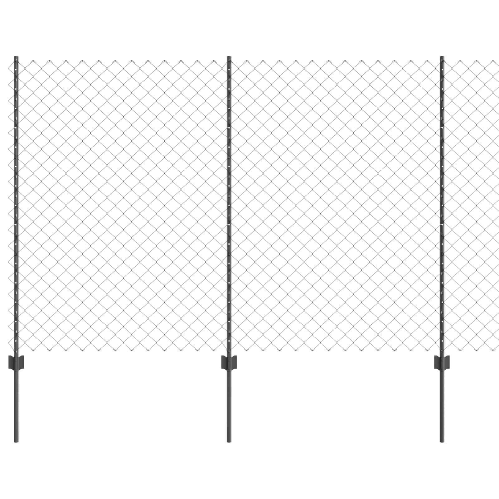 Maschendrahtzaun mit Pfosten 10 x 1,6 m PVC-beschichteter Stahl