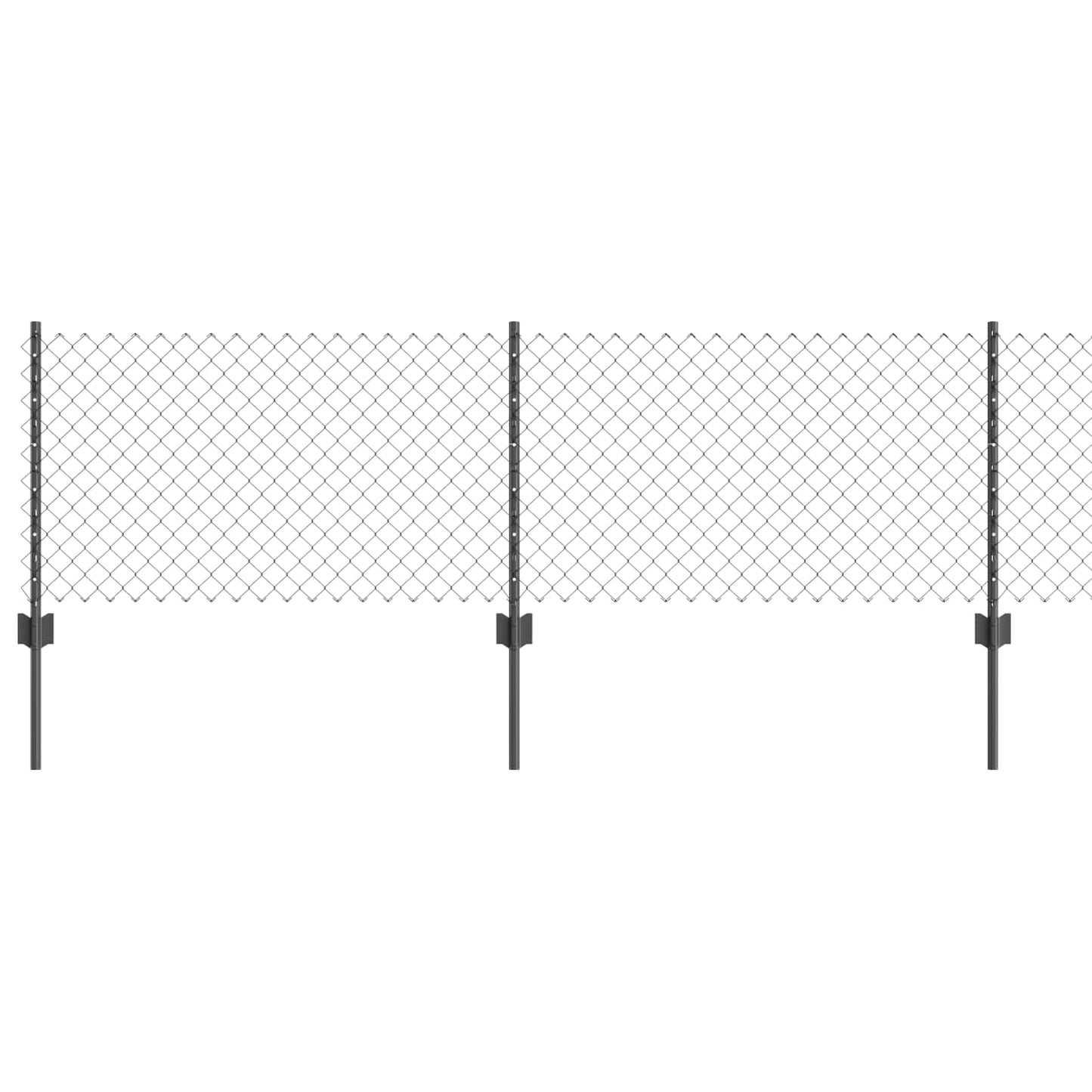 Maschendrahtzaun mit Pfosten 25 x 0,6 m PVC-beschichteter Stahl