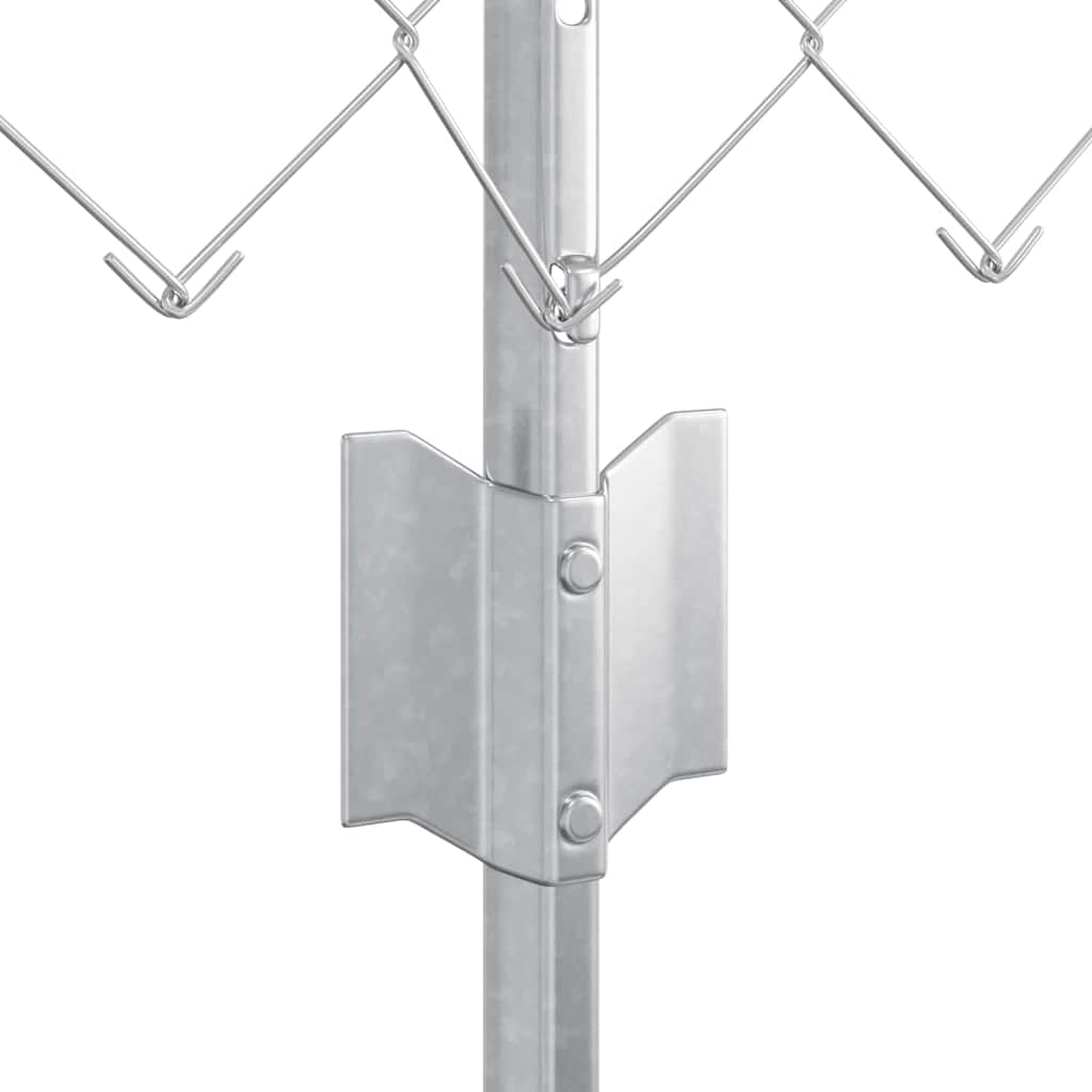 Zaun mit Pfosten Silber