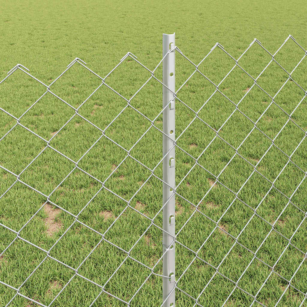 Kettenzaun mit Pfosten 25 x 1 m (B x H) Feuerverzinkter Stahl