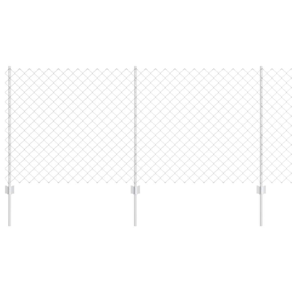 Kettenzaun mit Pfosten 25 x 1 m (B x H) Feuerverzinkter Stahl