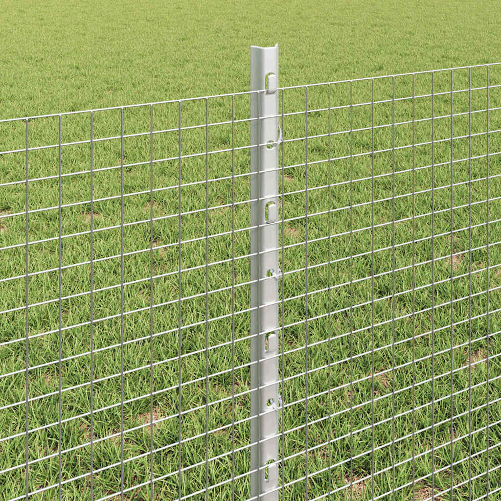Zaun mit Pfosten Silber