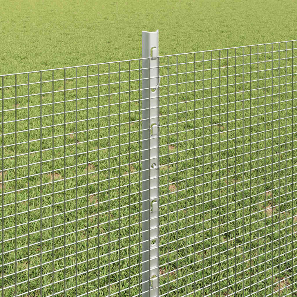 Zaun mit Pfosten Silber
