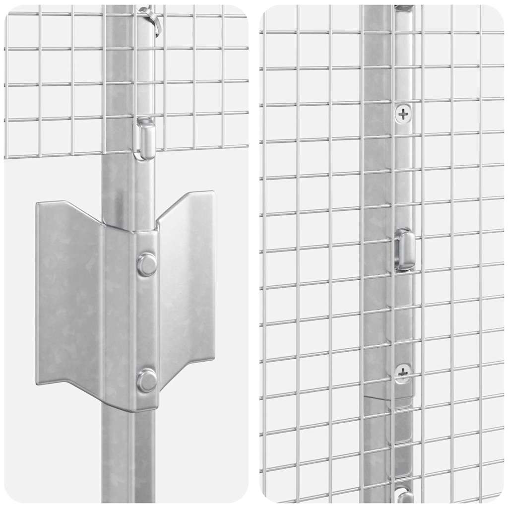 Zaun mit Pfosten Silber