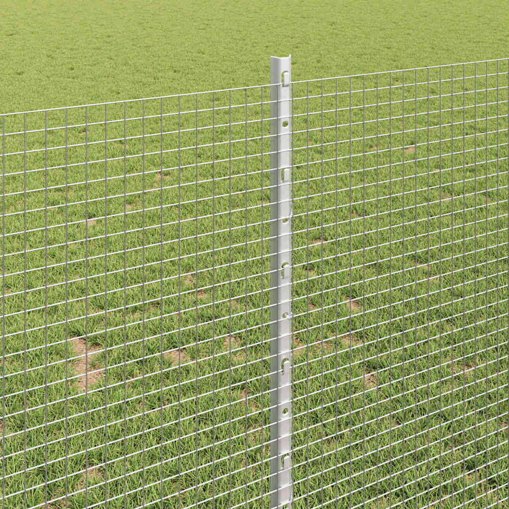 Zaun mit Pfosten Silber