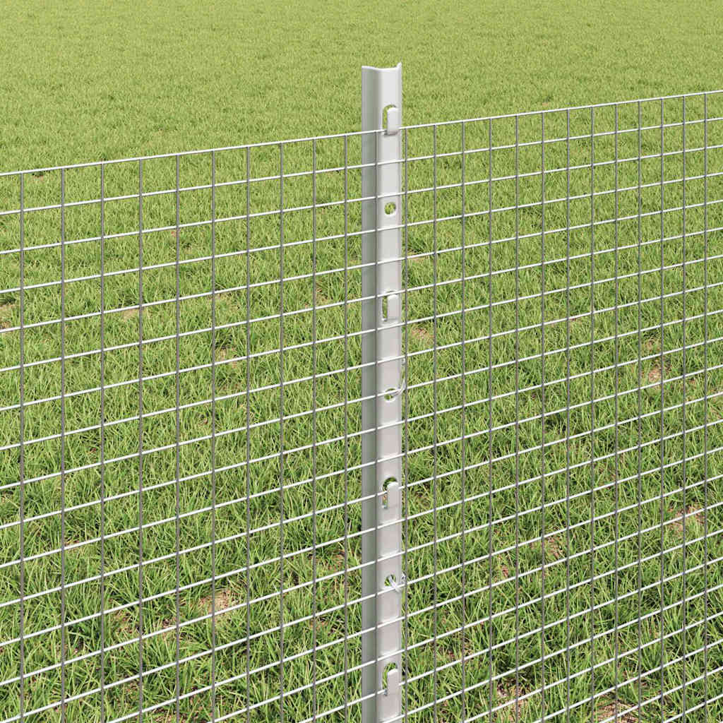 Zaun mit Pfosten Silber