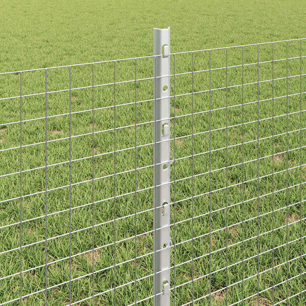 Zaun mit Pfosten Silber