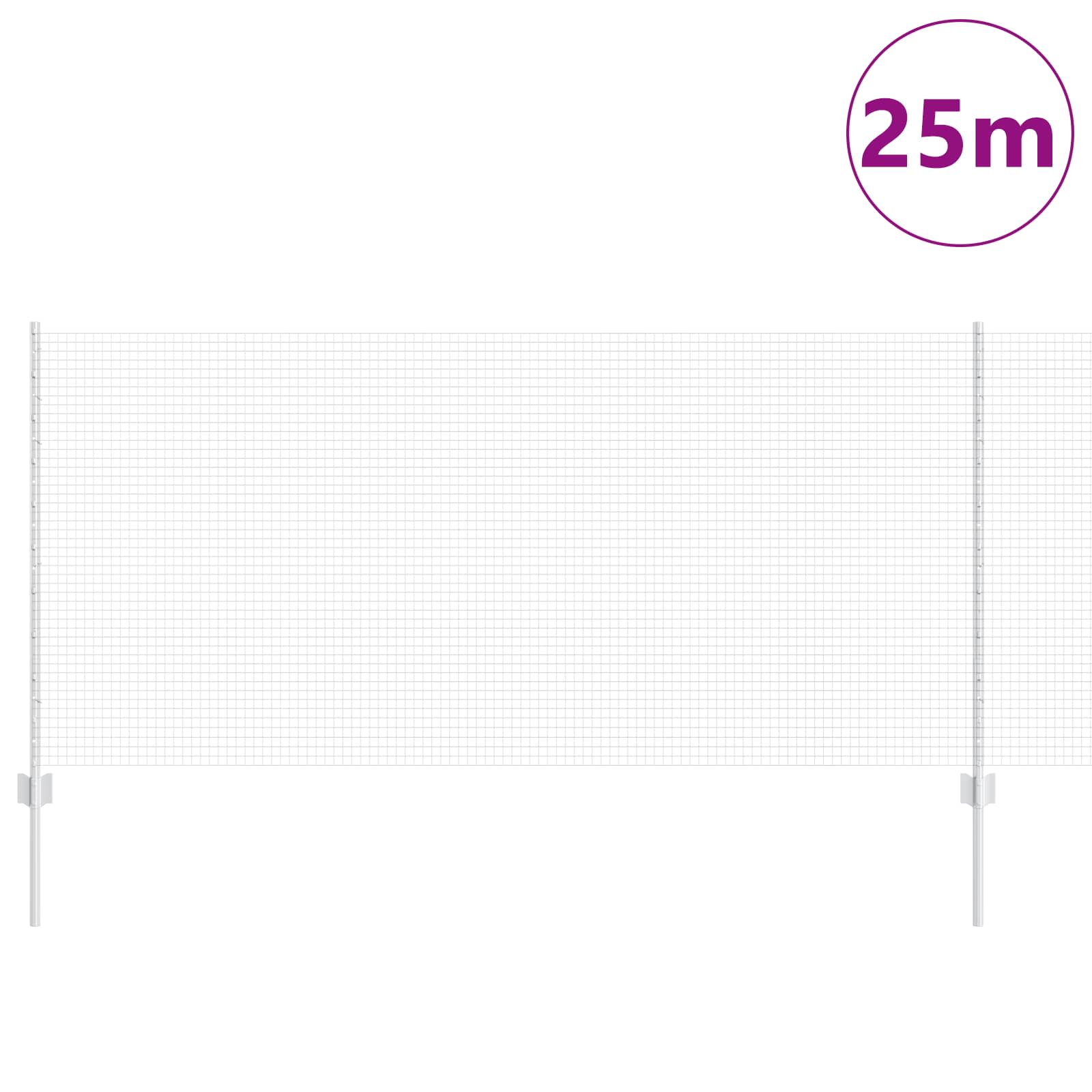 Schweißdrahtzaun mit Pfosten 25 x 1 m (B x H)