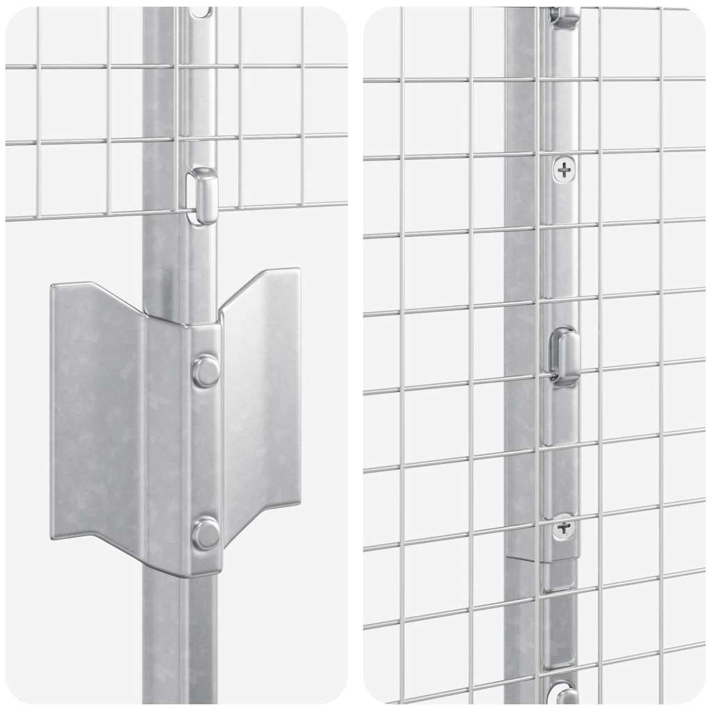 Zaun mit Pfosten Silber