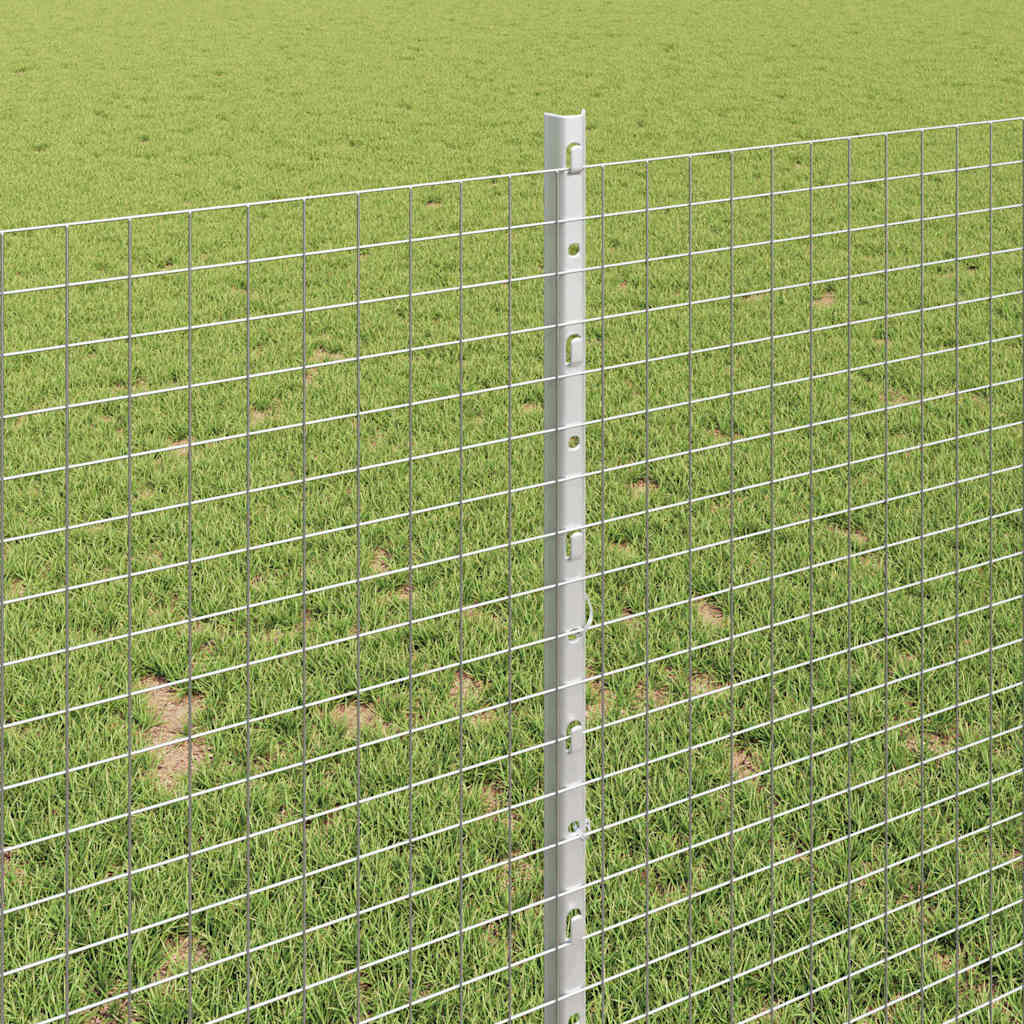 Zaun mit Pfosten Silber