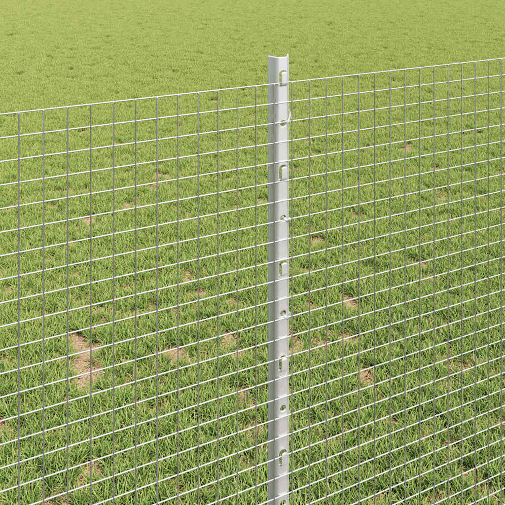 Zaun mit Pfosten Silber