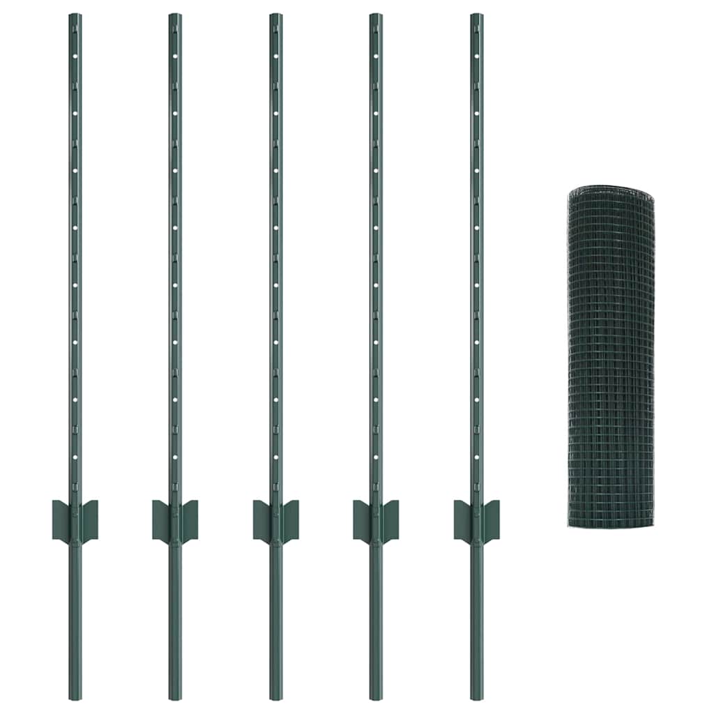 Schweißdrahtzaun mit Pfosten 10 x 0,8 m PVC-beschichteter Stahl