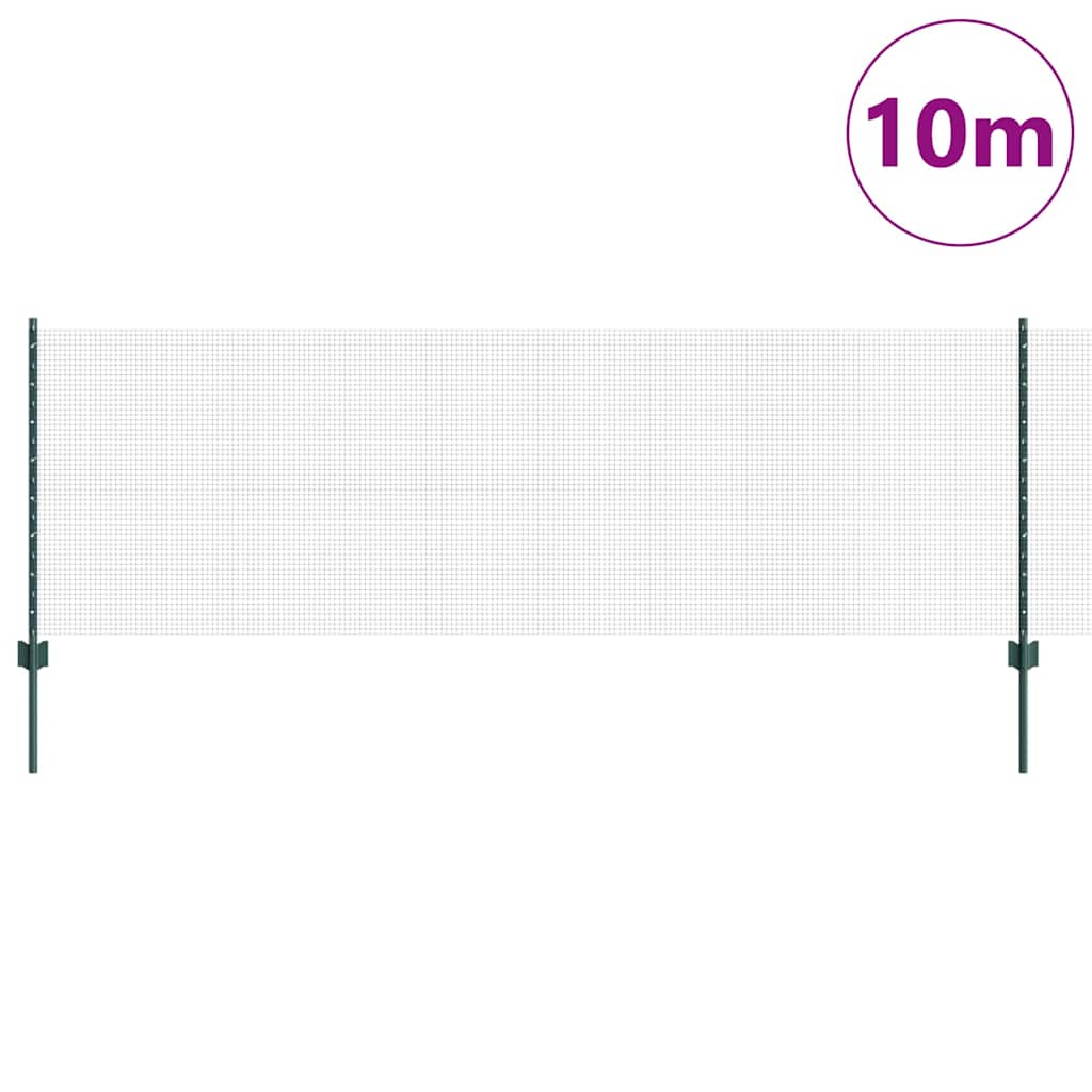 Schweißdrahtzaun mit Pfosten 10 x 0,8 m PVC-beschichteter Stahl