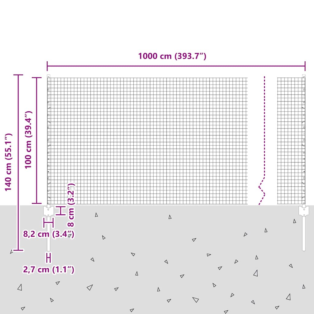 Zaun mit Pfosten Grün
