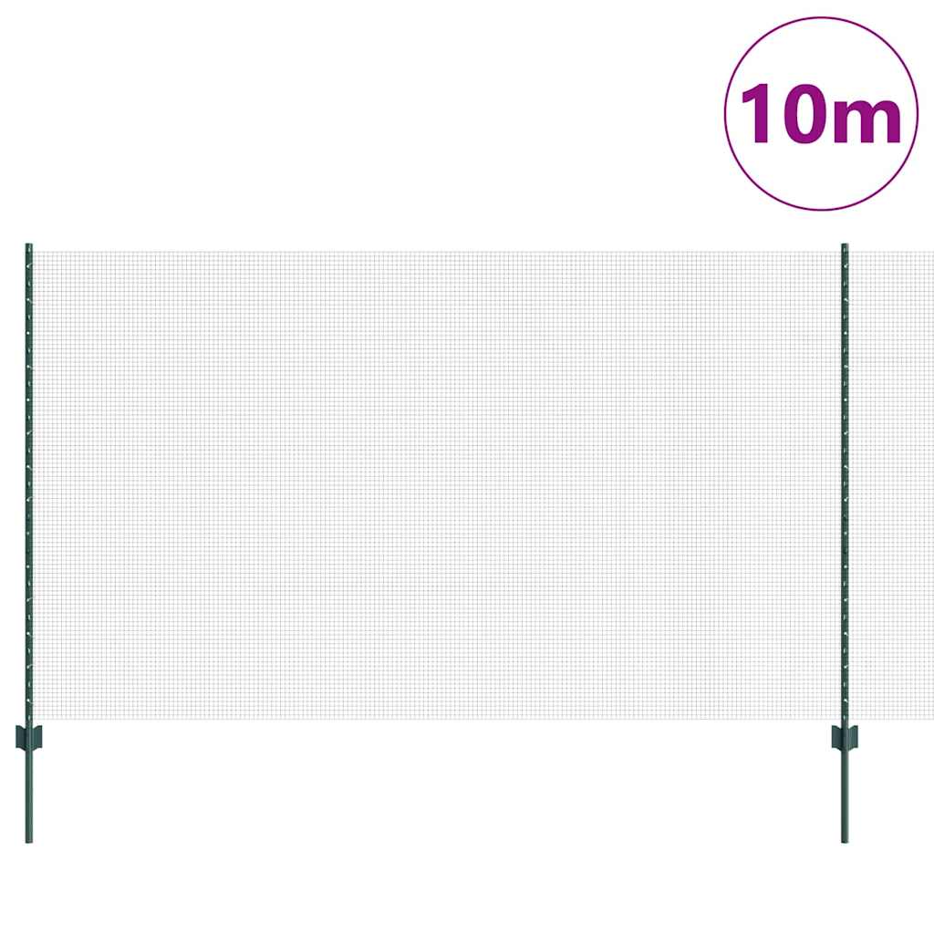 Schweißdrahtzaun mit Pfosten 10 x 1,4 m PVC-beschichteter Stahl