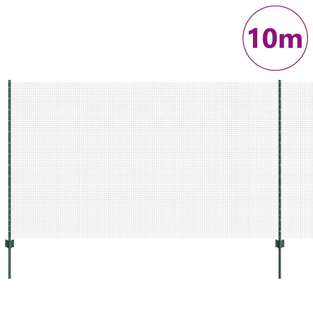 Schweißdrahtzaun mit Pfosten 10 x 1,4 m PVC-beschichteter Stahl