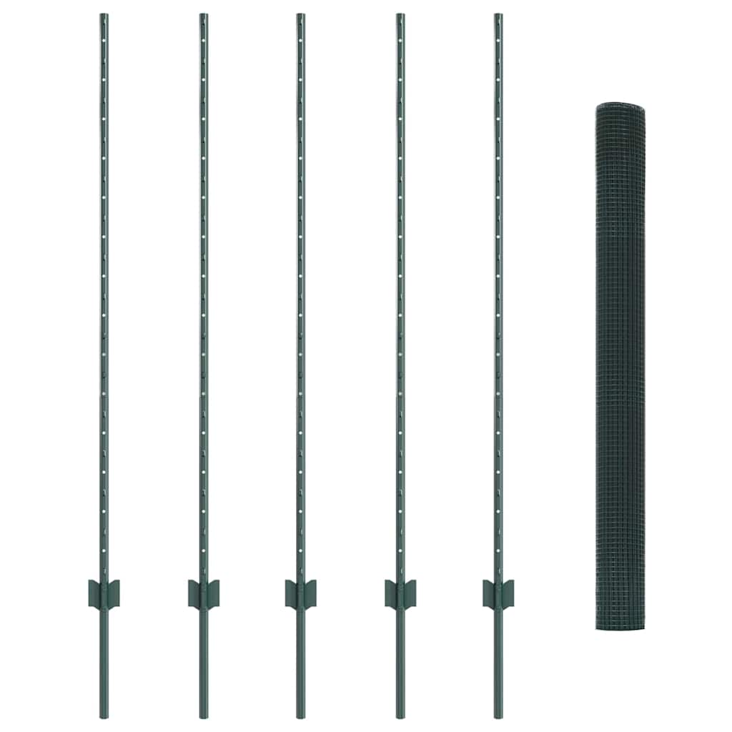 Schweißdrahtzaun mit Pfosten 10 x 1,4 m PVC-beschichteter Stahl