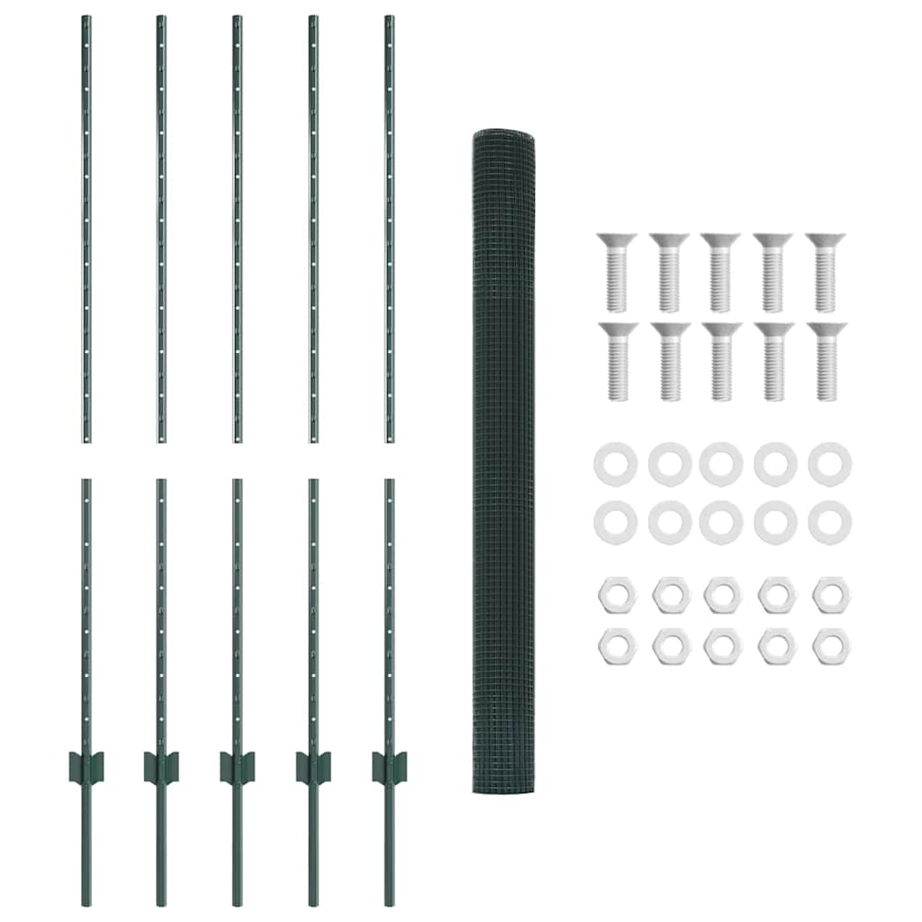 Schweißdrahtzaun mit Pfosten 10 x 1,4 m PVC-beschichteter Stahl