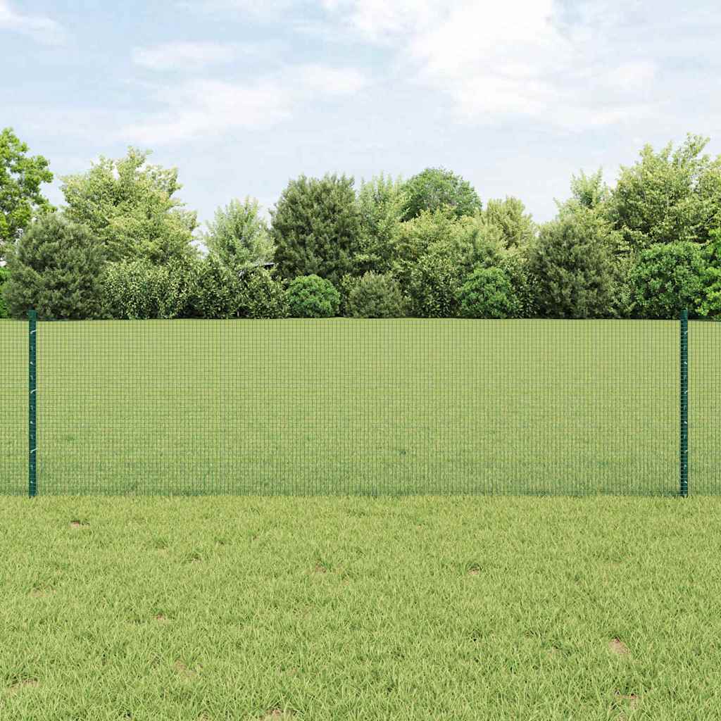 Schweißdrahtzaun mit Pfosten 25 x 0,6 m PVC-beschichteter Stahl