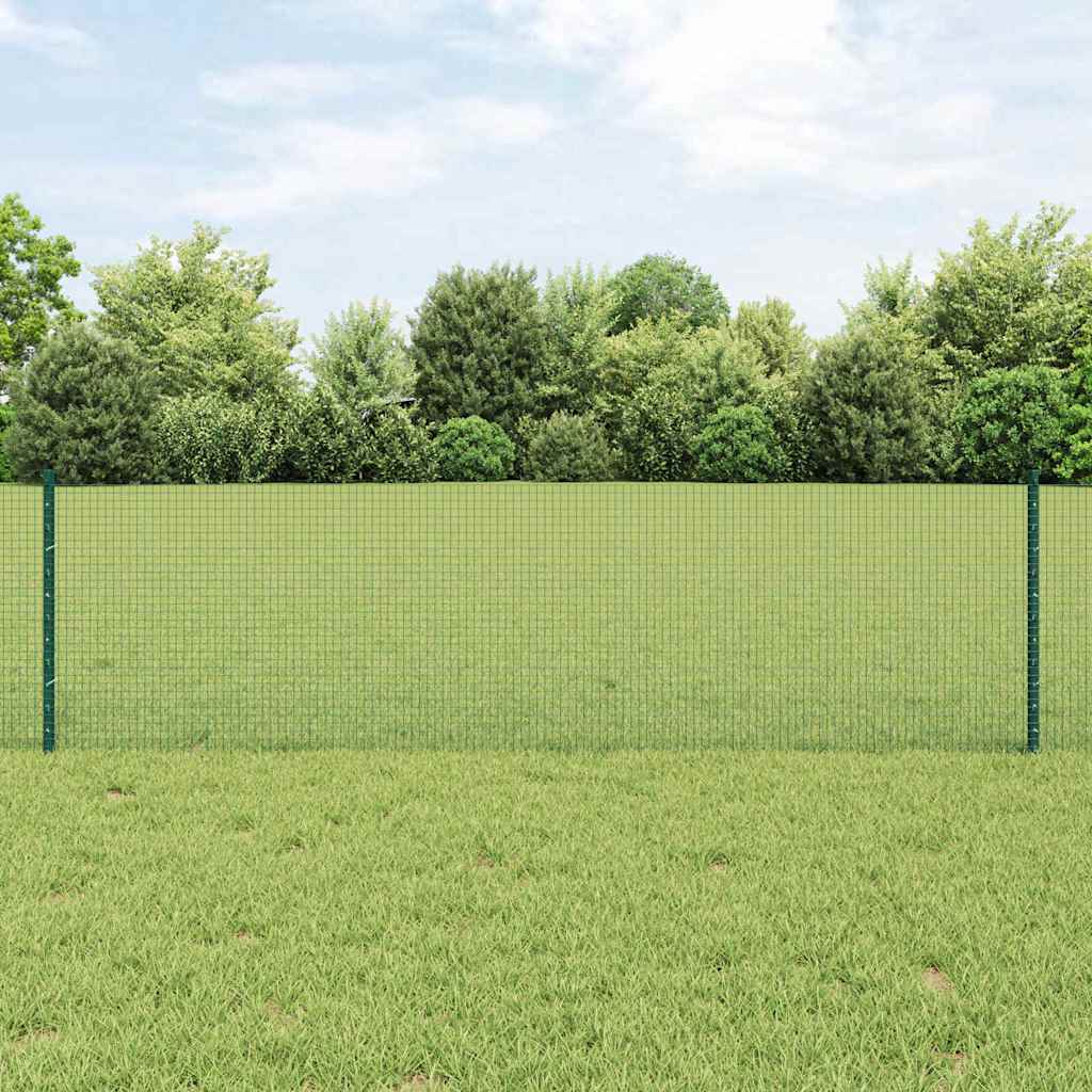 Schweißdrahtzaun mit Pfosten 25 x 0,6 m PVC-beschichteter Stahl