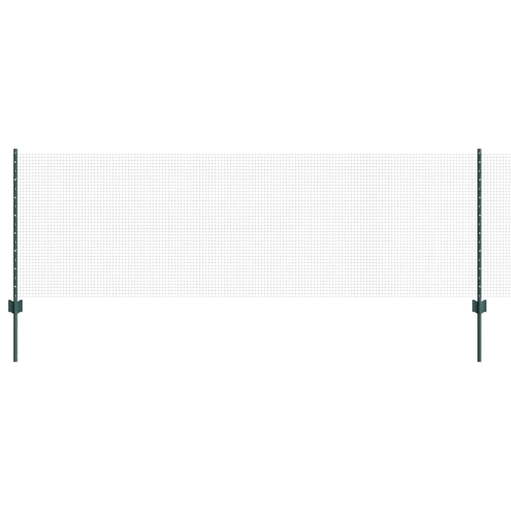 Schweißdrahtzaun mit Pfosten 25 x 0,8 m PVC-beschichteter Stahl