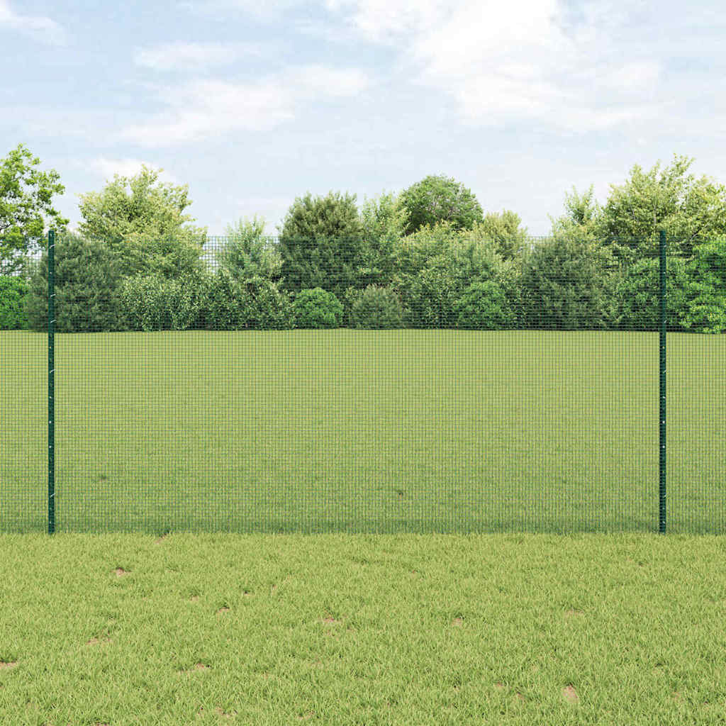Schweißdrahtzaun mit Pfosten 25 x 1,2 m PVC-beschichteter Stahl