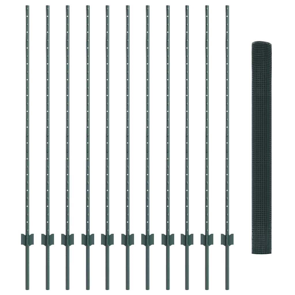 Zaun mit Pfosten Grün