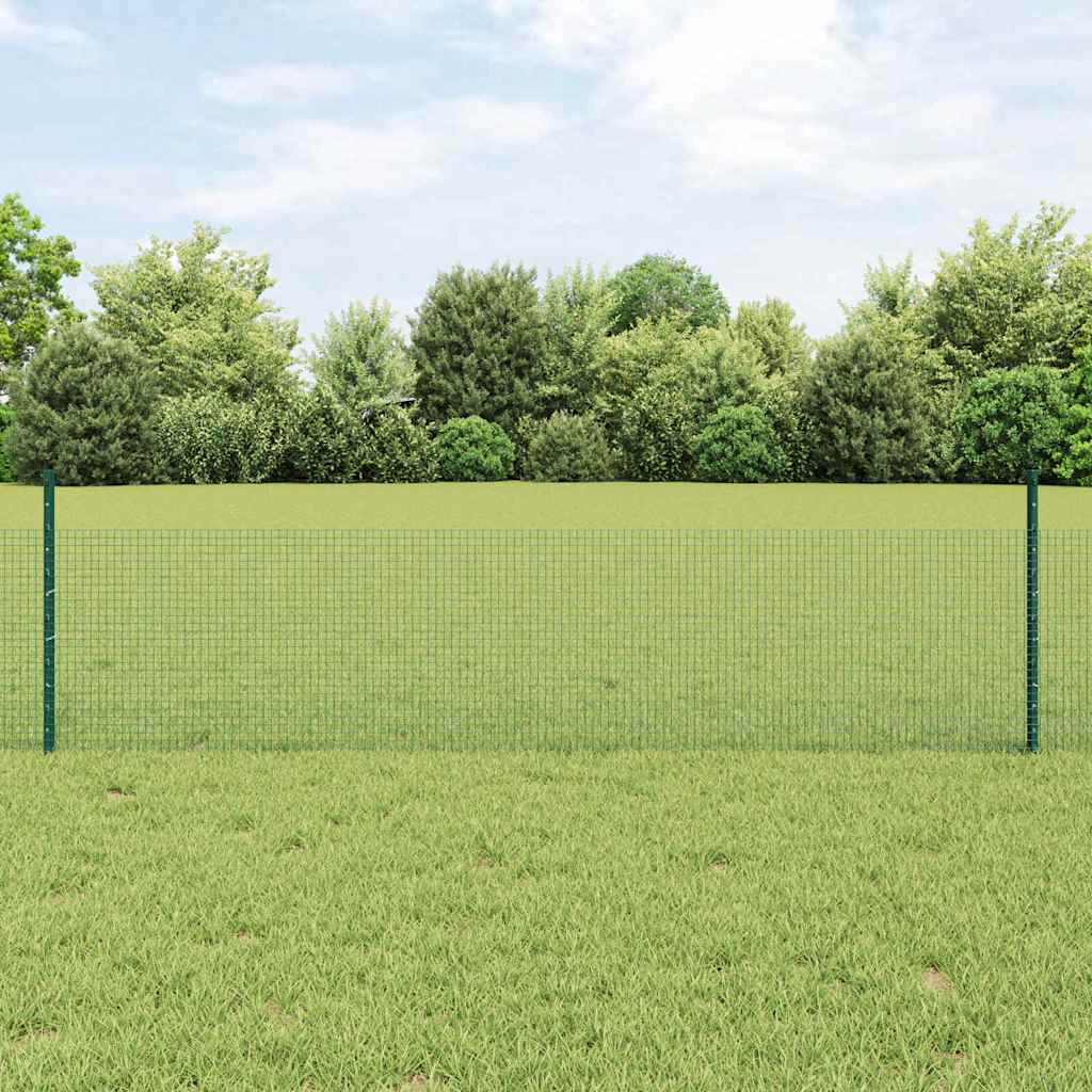 Schweißdrahtzaun mit Pfosten 50 x 0,5 m PVC-beschichteter Stahl