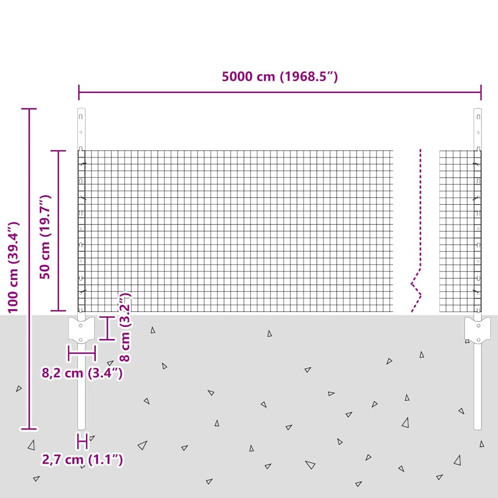 Zaun mit Pfosten Grün