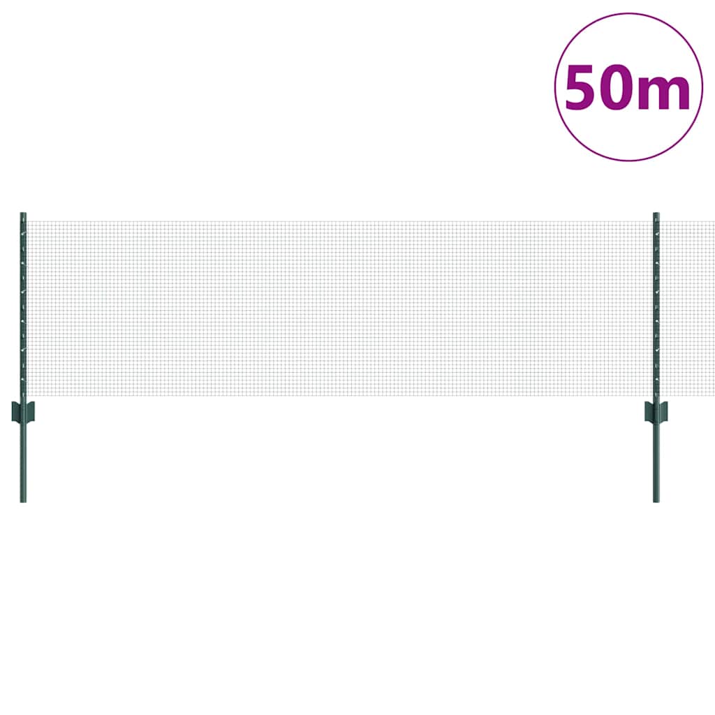 Schweißdrahtzaun mit Pfosten 50 x 0,6 m PVC-beschichteter Stahl