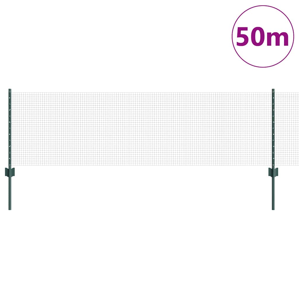 Schweißdrahtzaun mit Pfosten 50 x 0,6 m PVC-beschichteter Stahl