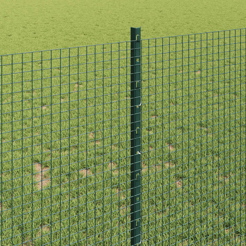 Geschweißter Drahtzaun mit Pfosten 50 x 1 m Grün Netz