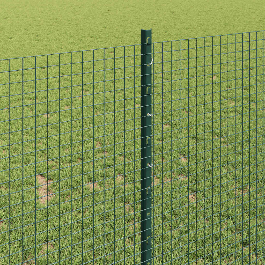 Schweißdrahtzaun mit Pfosten 50 x 1 m PVC-beschichteter Stahl