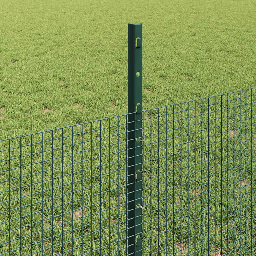 Schweißdrahtzaun mit Pfosten 100 x 0,5 m Grün Netz