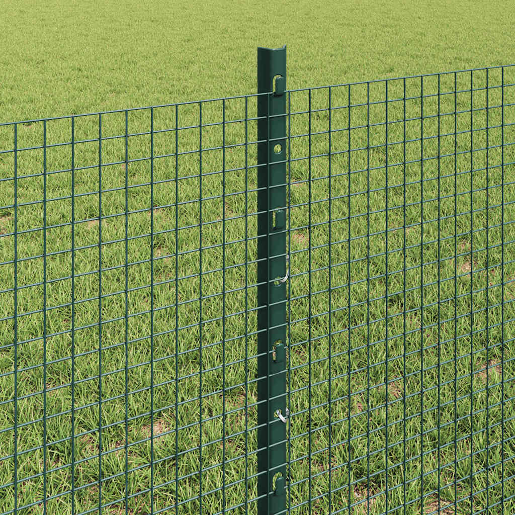 Schweißdrahtzaun mit Pfosten 100 x 0,6 m Grün Netz