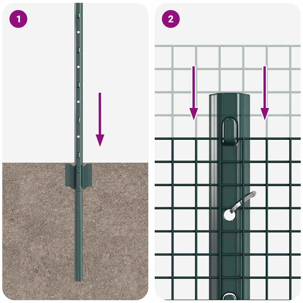 Zaun mit Pfosten Grün