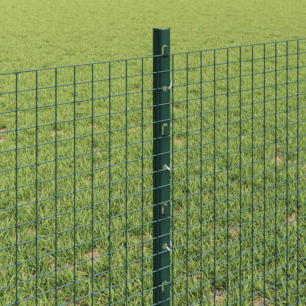 Schweißdrahtzaun mit Pfosten 100 x 0,6 m Grün Netz