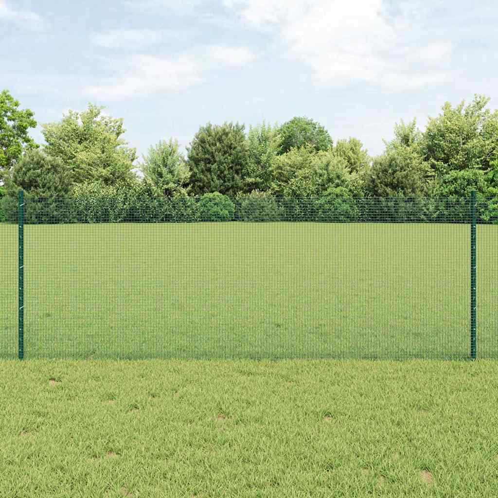 Schweißdrahtzaun mit Pfosten 100 x 0,8 m Grün Netz