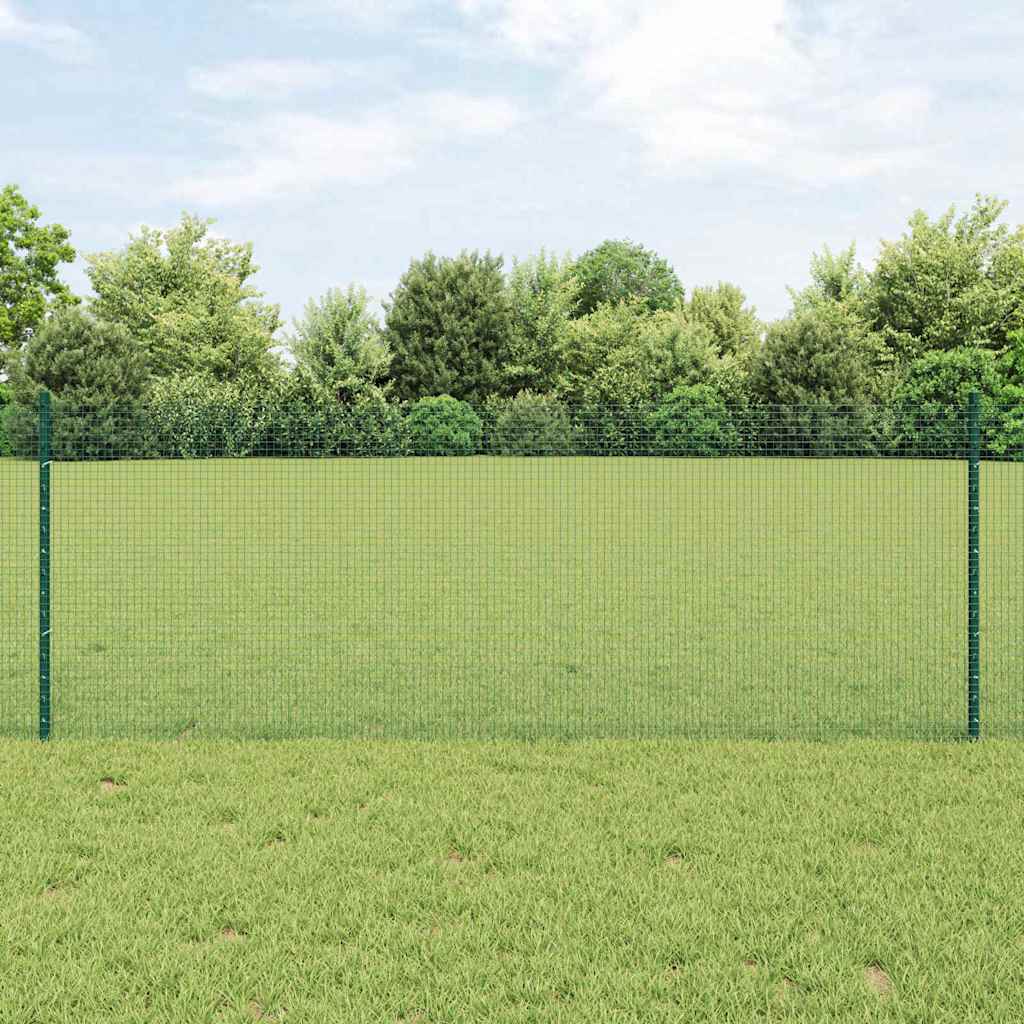 Schweißdrahtzaun mit Pfosten 100 x 0,8 m Grün Netz