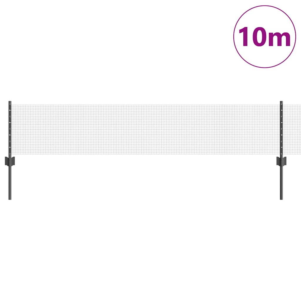Schweißdrahtzaun mit Pfosten 10 x 0,4 m PVC-beschichteter Stahl