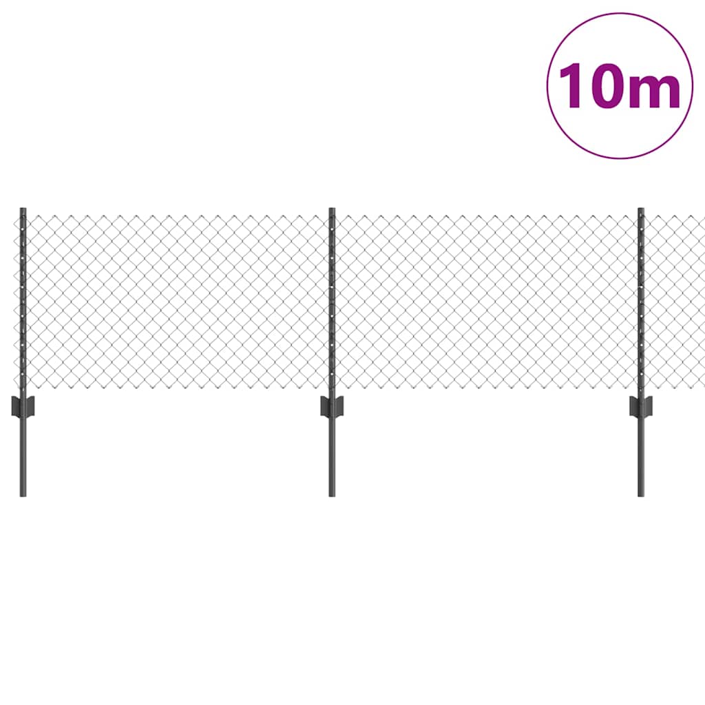 Schweißdrahtzaun mit Pfosten 10 x 0,4 m PVC-beschichteter Stahl