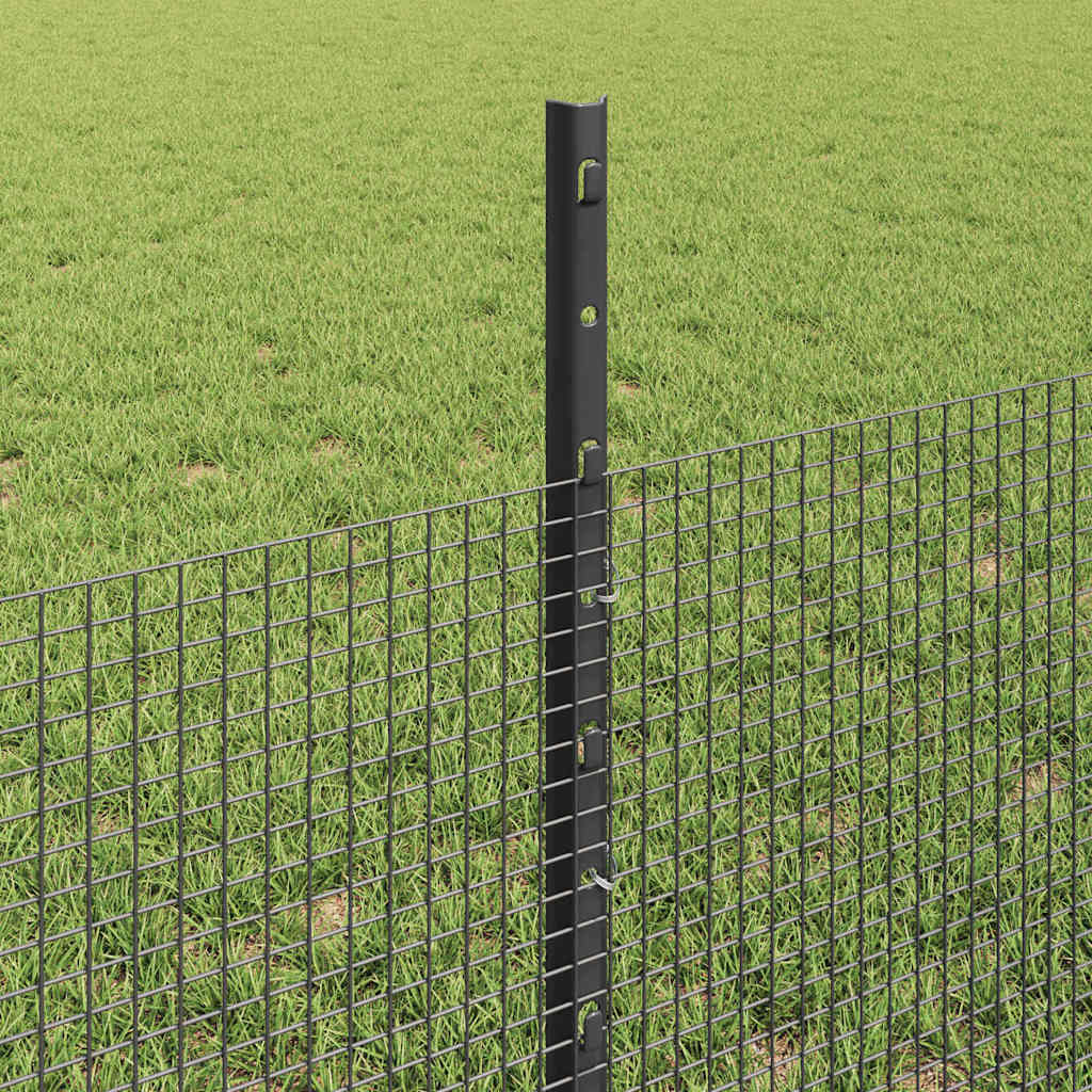 Zaun mit Pfosten Grau