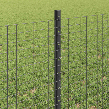 Geschweißter Drahtzaun mit Pfosten 10 x 0,6 m Grau Netz