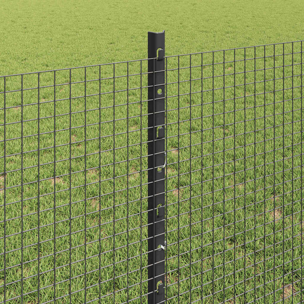 Zaun mit Pfosten Grau