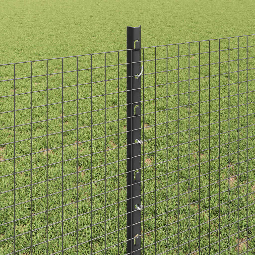 Zaun mit Pfosten Grau