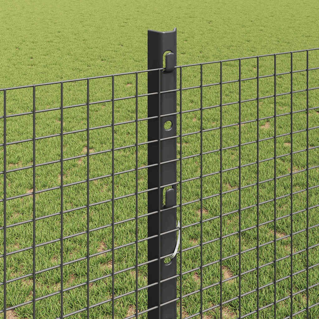 Schweißdrahtzaun mit Pfosten 10 x 1,2 m PVC-beschichteter Stahl