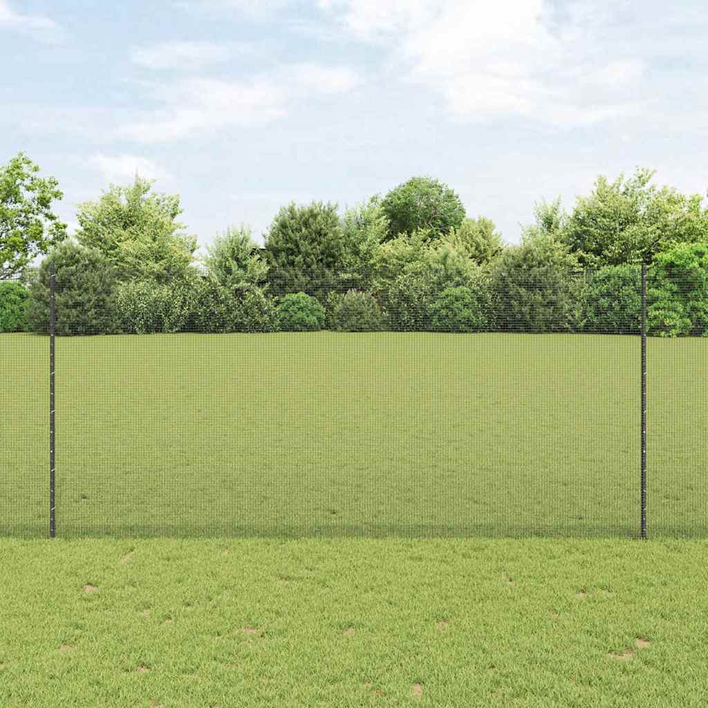 Zaun mit Pfosten Grau