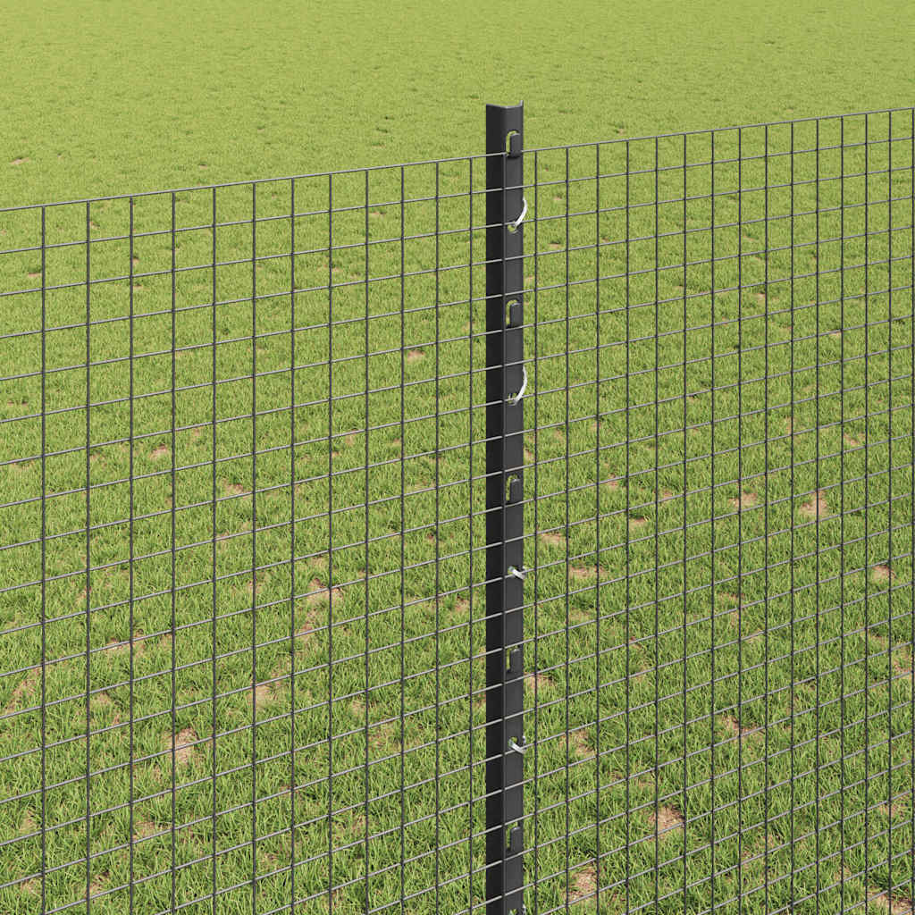 Zaun mit Pfosten Grau